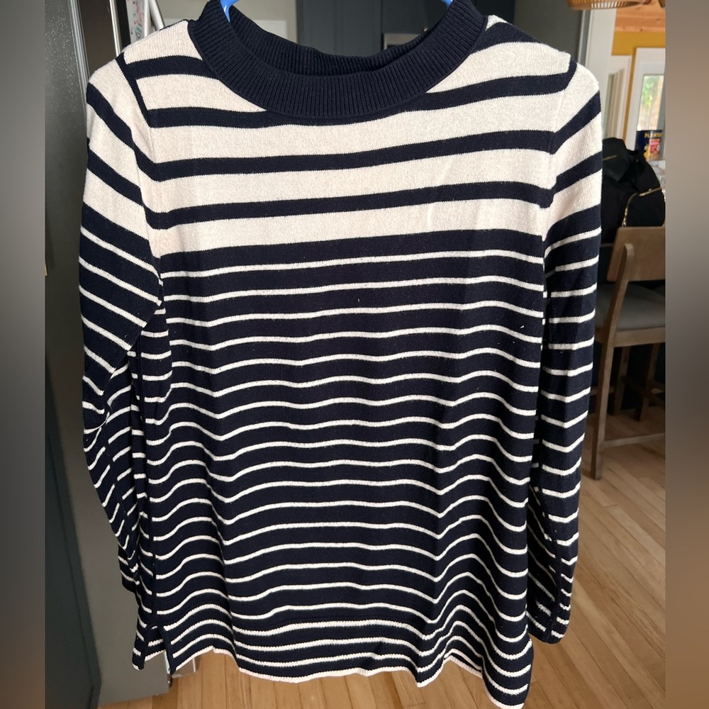 LOFT Striped Navy/White Sweater